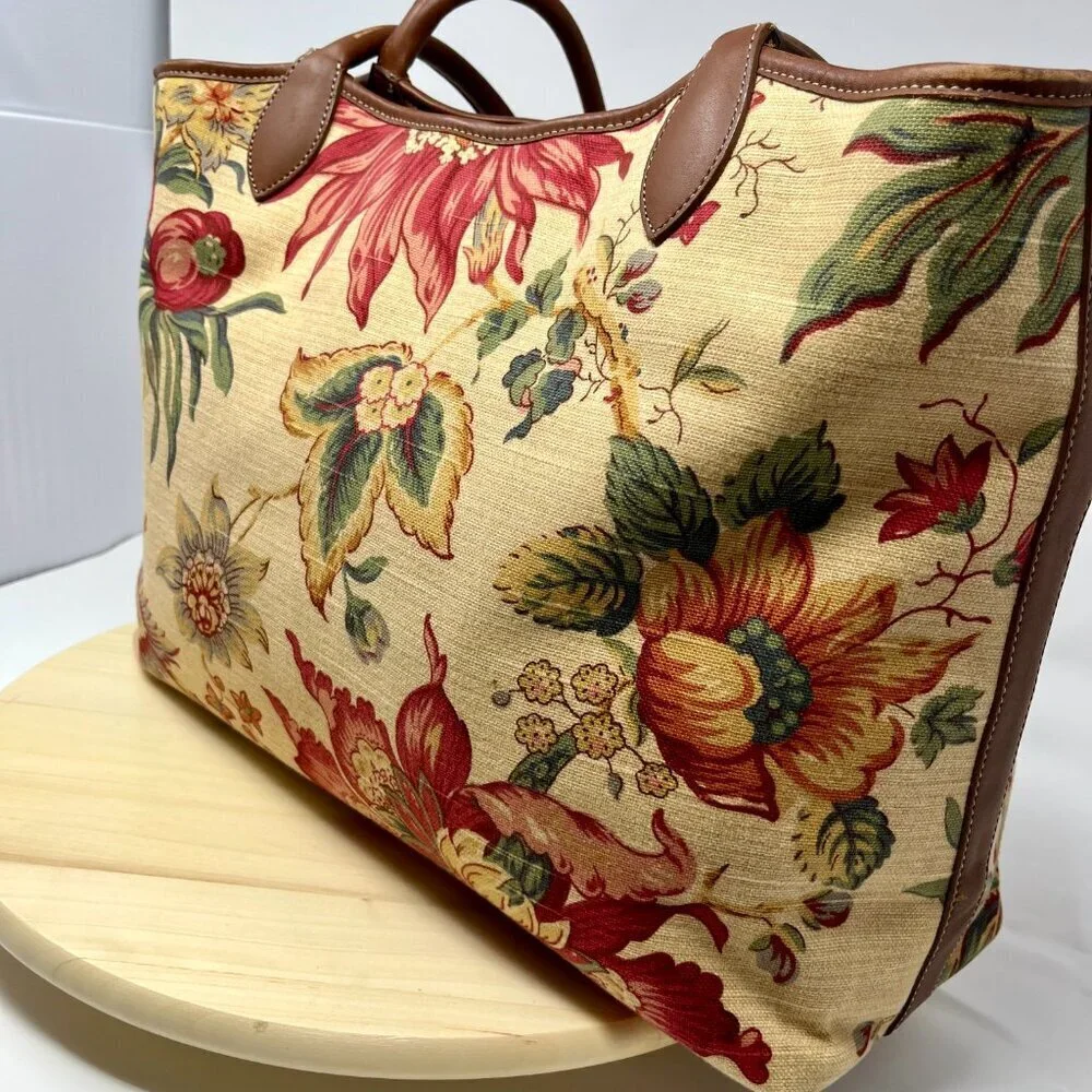 Talbots Floral Canvas Tote & Wristlet Set